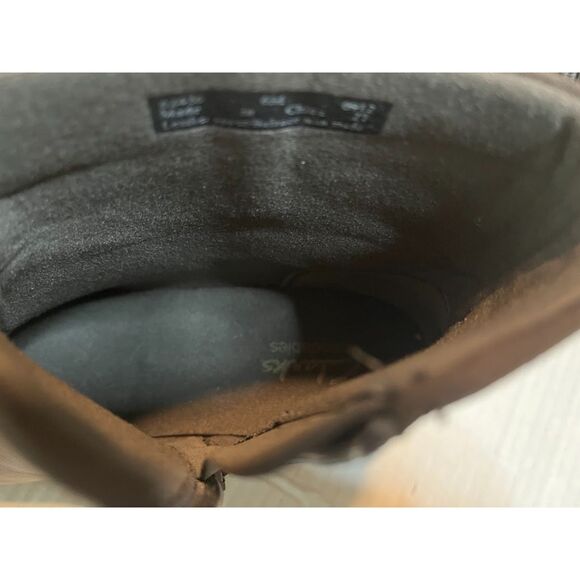 Clarks Ingalls Dover Q Gray Comfort Casual 2" Heel Leather/Suede Ankle Boots 6M - Picture 4 of 8